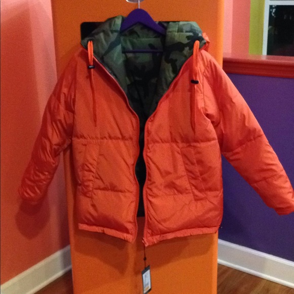 NWT Kendall & Kylie camo/orange reversible jkt - Picture 7 of 8